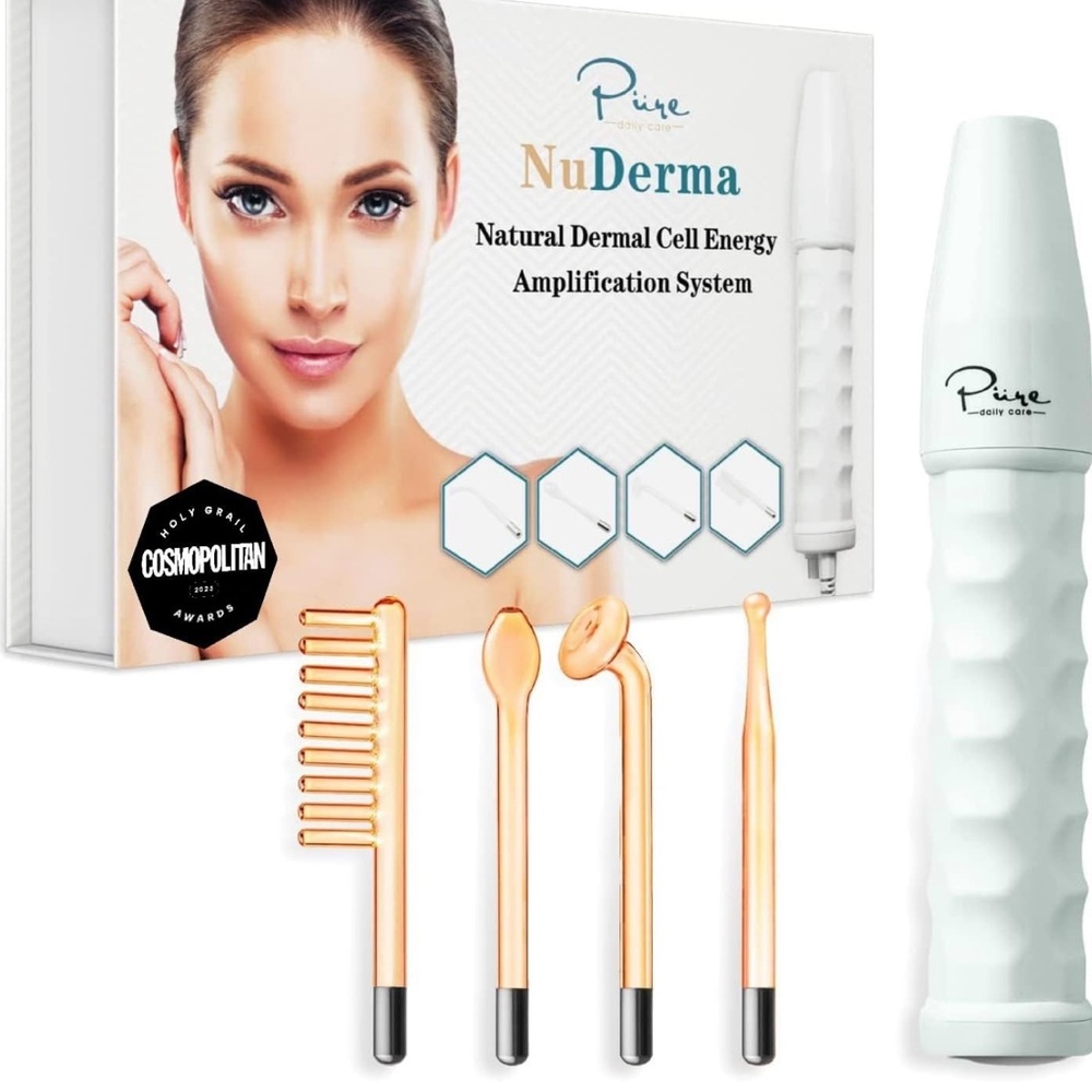 NuDerma Portable Handheld Skin Therapy Wand Machine w/Neon
